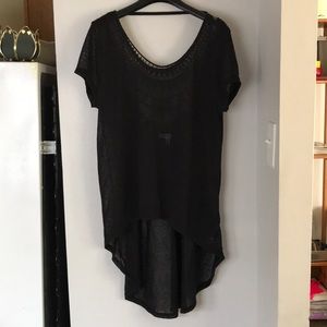 Aeropostale Size XL high/low knit top crochet back